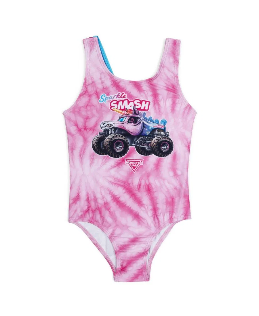 Купальник слитный Monster Jam Sparkle Smash, Pink Sparkle Smash