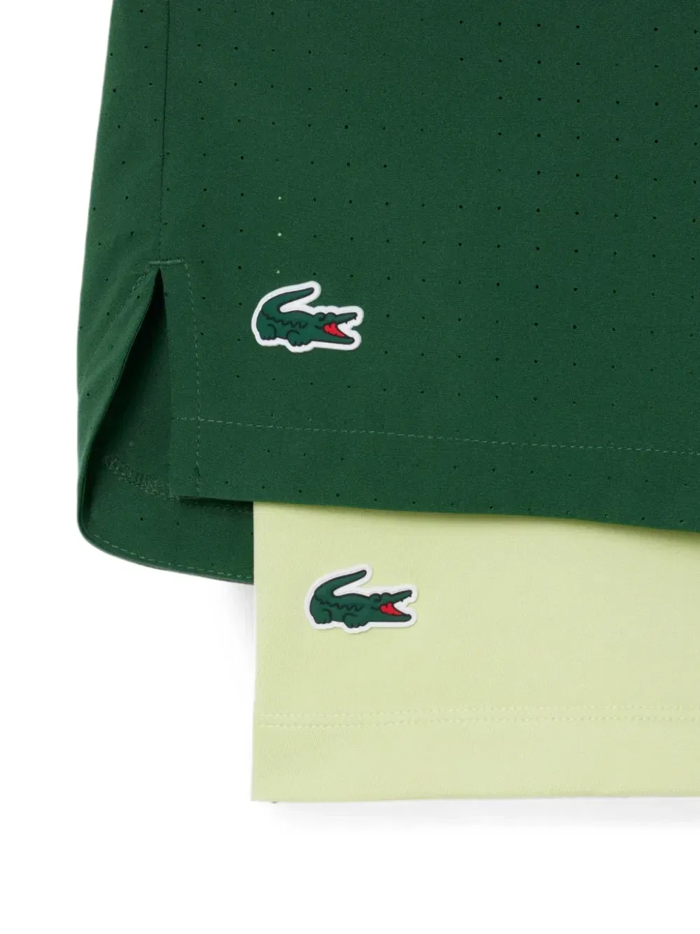 Шорты с перфорацией из коллаборации с Roland Garros Lacoste, зеленый — фото 2