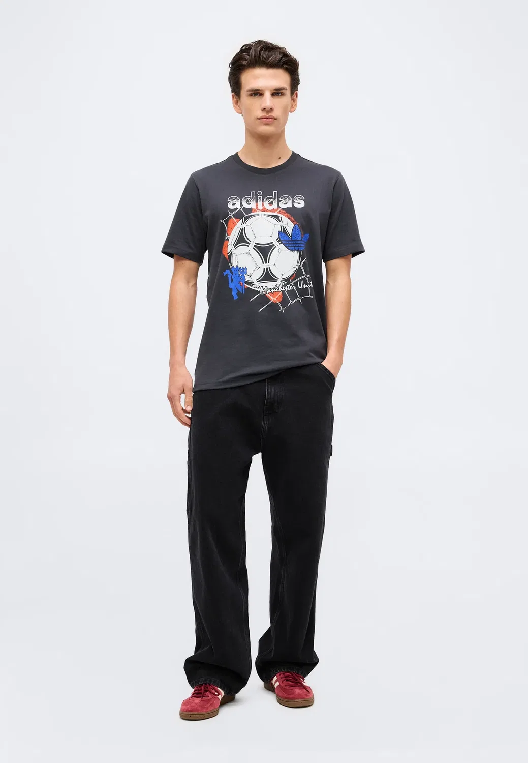 Футболка с графическим принтом "Манчестер Юнайтед" Adidas Originals, Carbon — фото 2