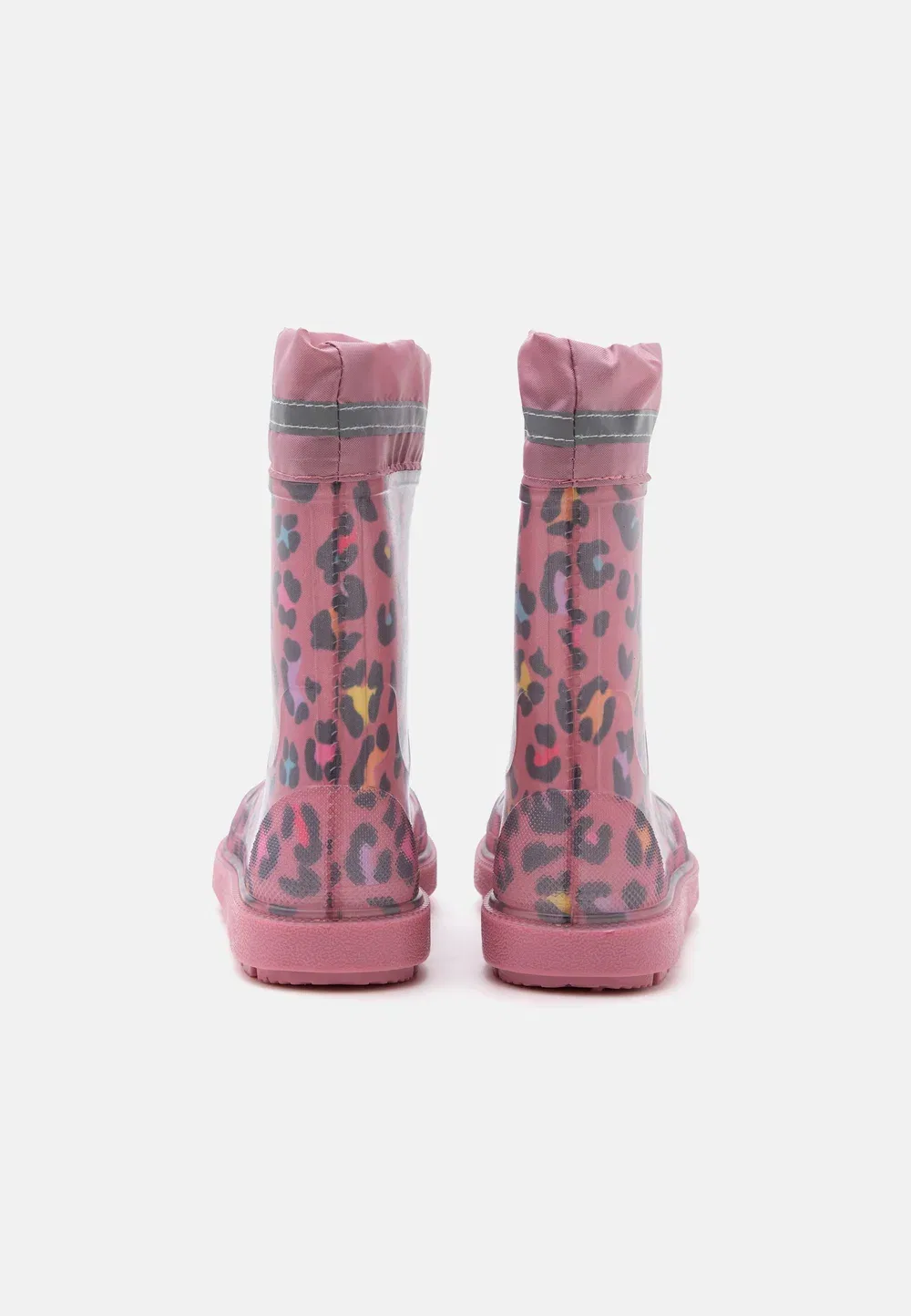 Резиновые сапоги с леопардовым принтом - сапоги-резинки Playshoes, Light Pink — фото 3