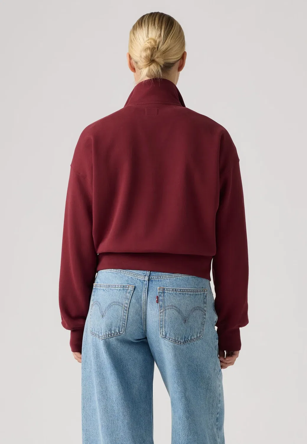 Винтажная толстовка 80-х годов с застежкой-молнией на четверть длины Levi'S, Warm Cabernet — фото 3