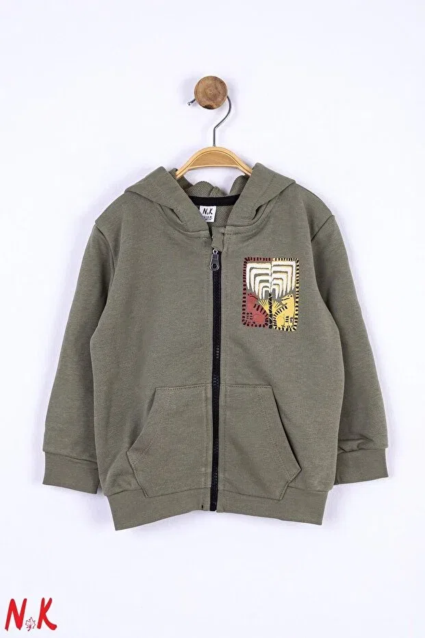 Детский кардиган на молнии для мальчиков с капюшоном Nk Kids, Khaki
