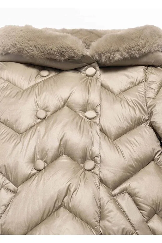 Детское пальто для девочек длинное Abel & Lula, Beige — фото 3