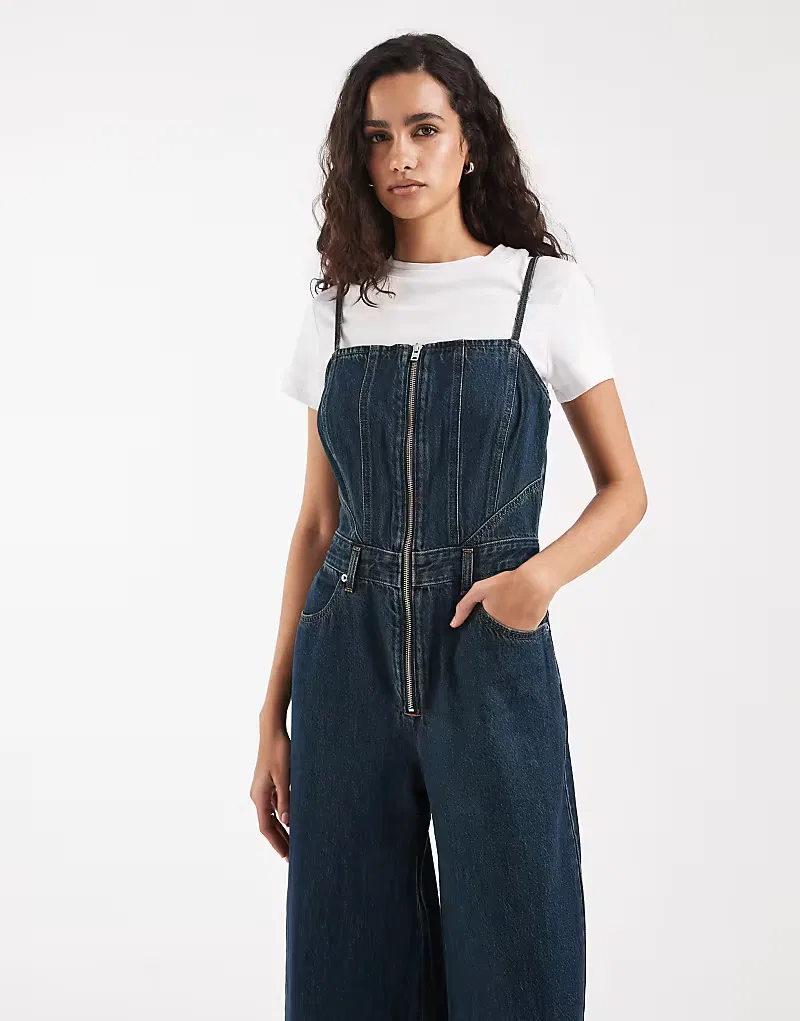 Джинсовый комбинезон Levi's со швом, синий — фото 3