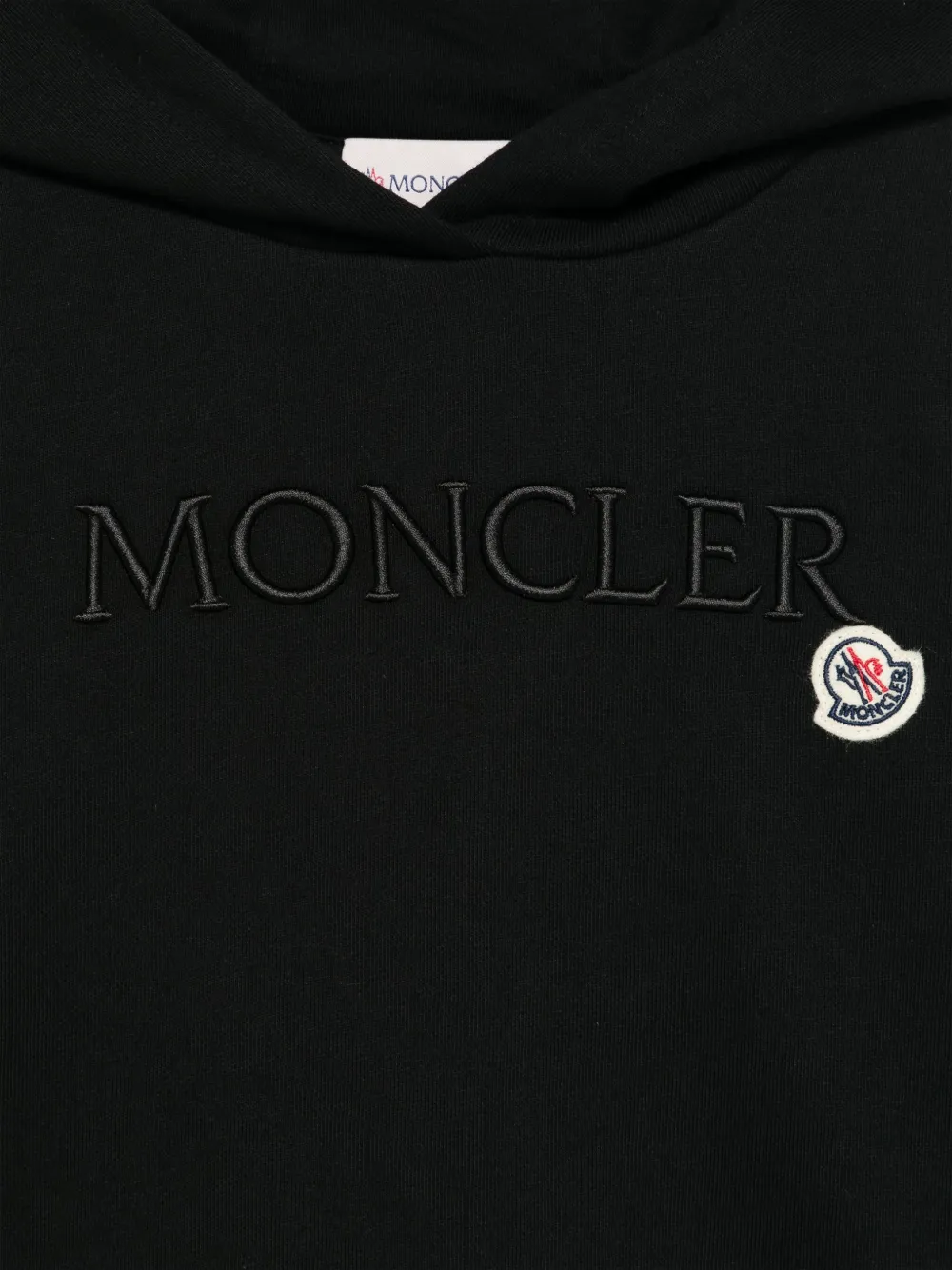Худи с вышитым логотипом Moncler Enfant, черный — фото 3