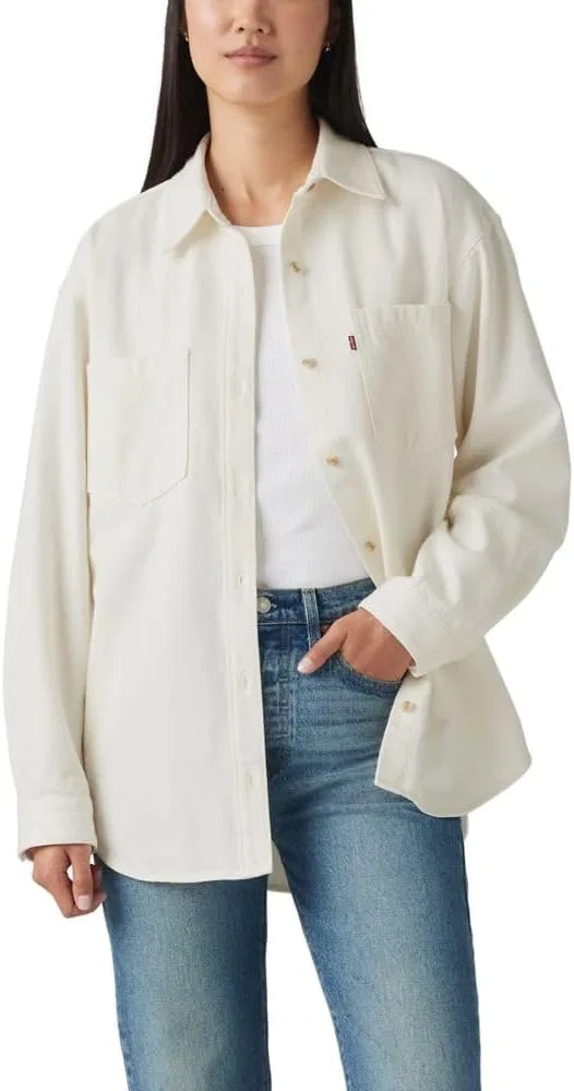 Оверсайз рубашка, классическая, Levi's, экрю