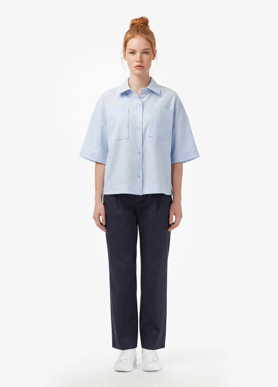 Блуза Lacoste Relaxed Fit Truvakar, Mavi-HBA, синий — фото 4