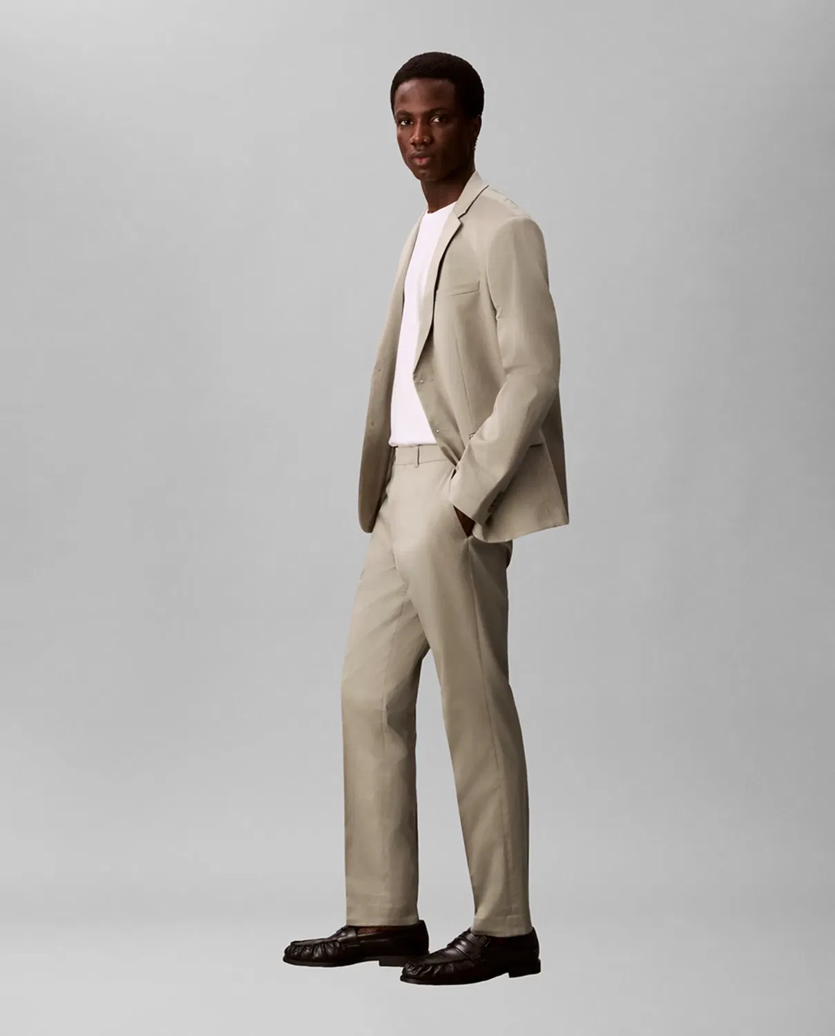 Мужские брюки зауженные Calvin Klein, Beige — фото 4