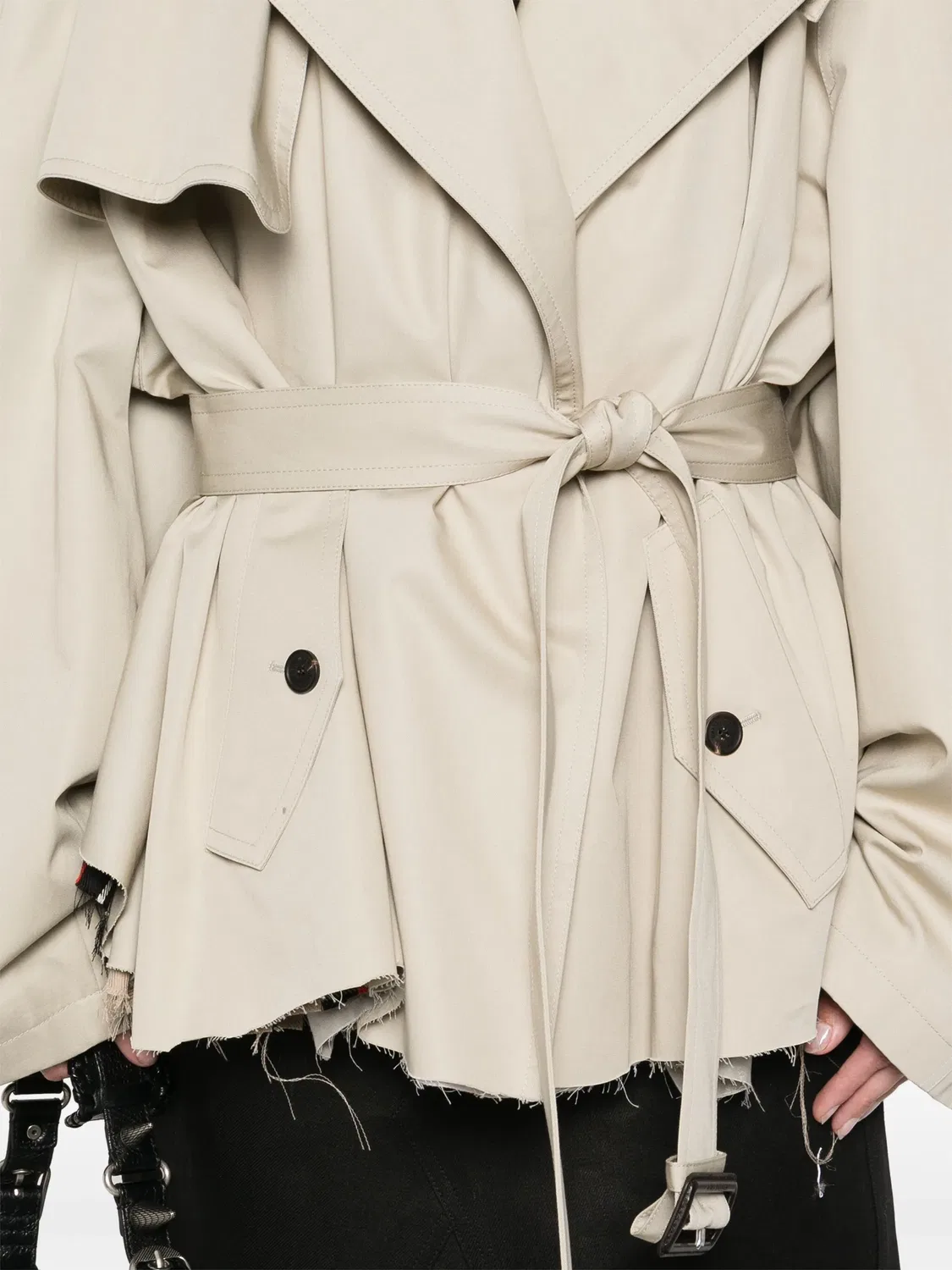 Кройный тренч-кот Balenciaga, светло-бежевый — фото 3