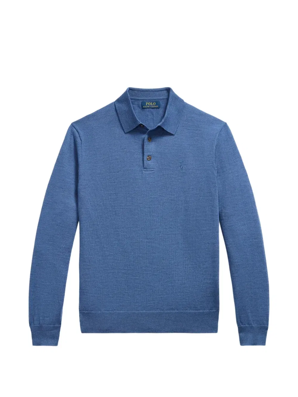 Шерстяной джемпер с воротником поло POLO RALPH LAUREN, синий