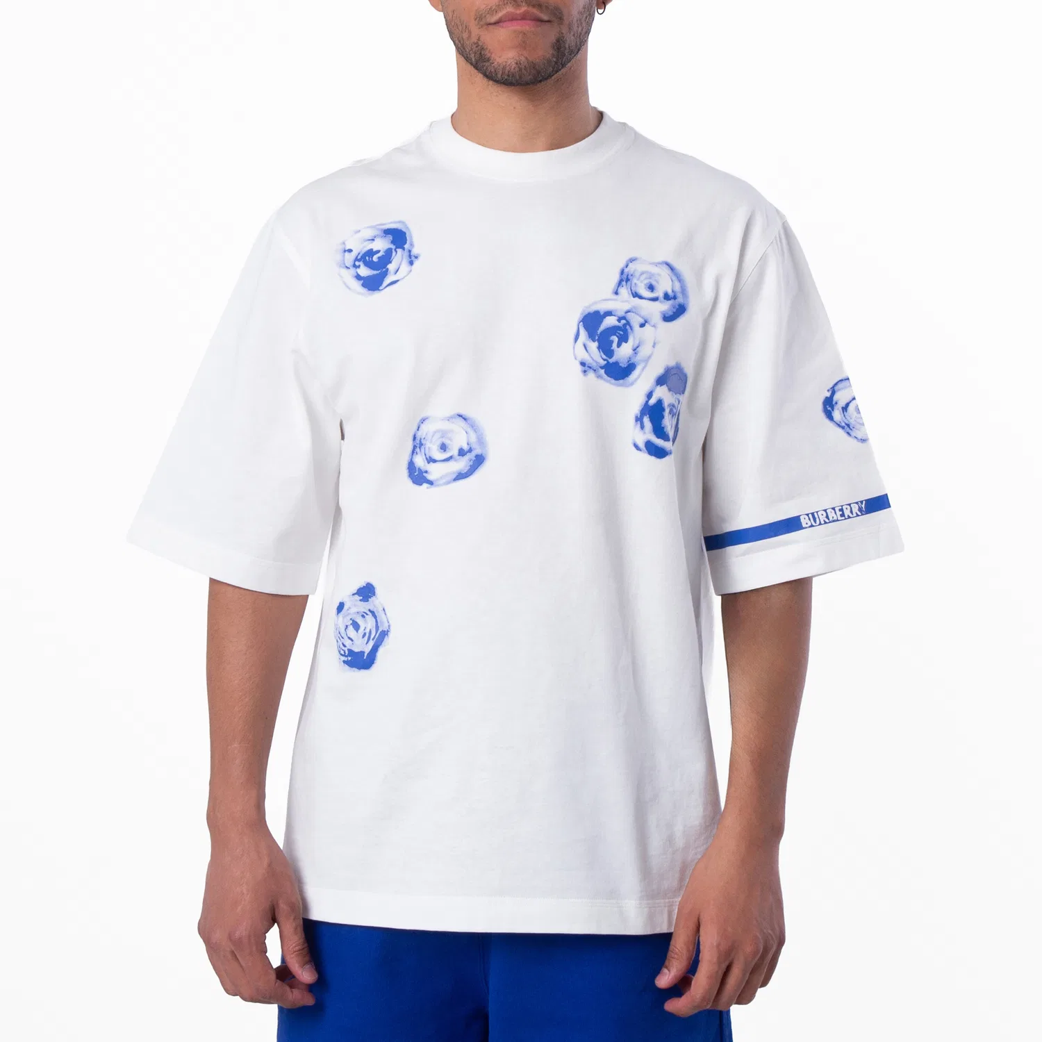 Футболка хлопковая с принтом Rose Print Cotton Jersey T-Shirt Burberry, Rain
