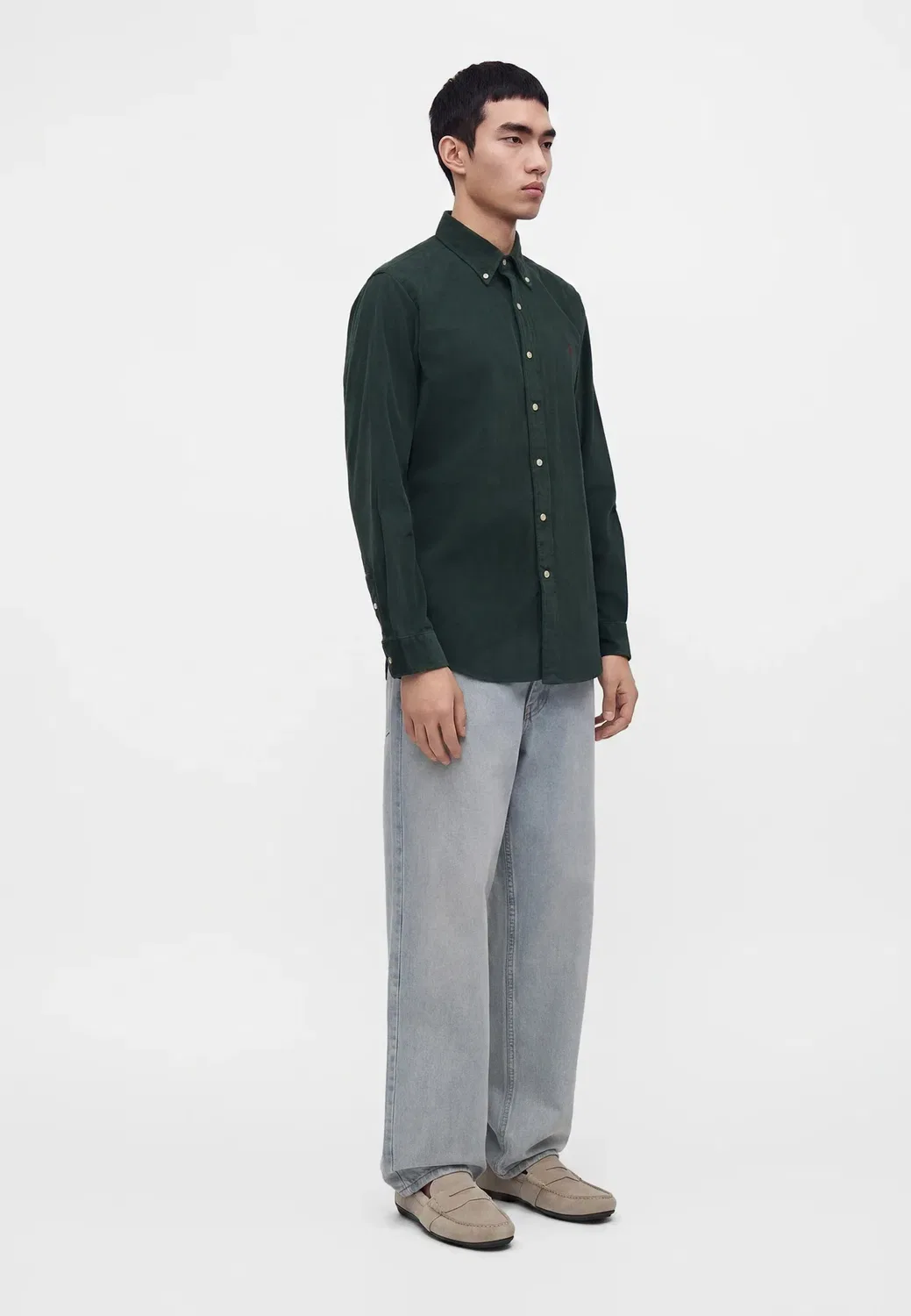 Рубашка из вельвета, сшитая на заказ Polo Ralph Lauren, Moss Agate — фото 4