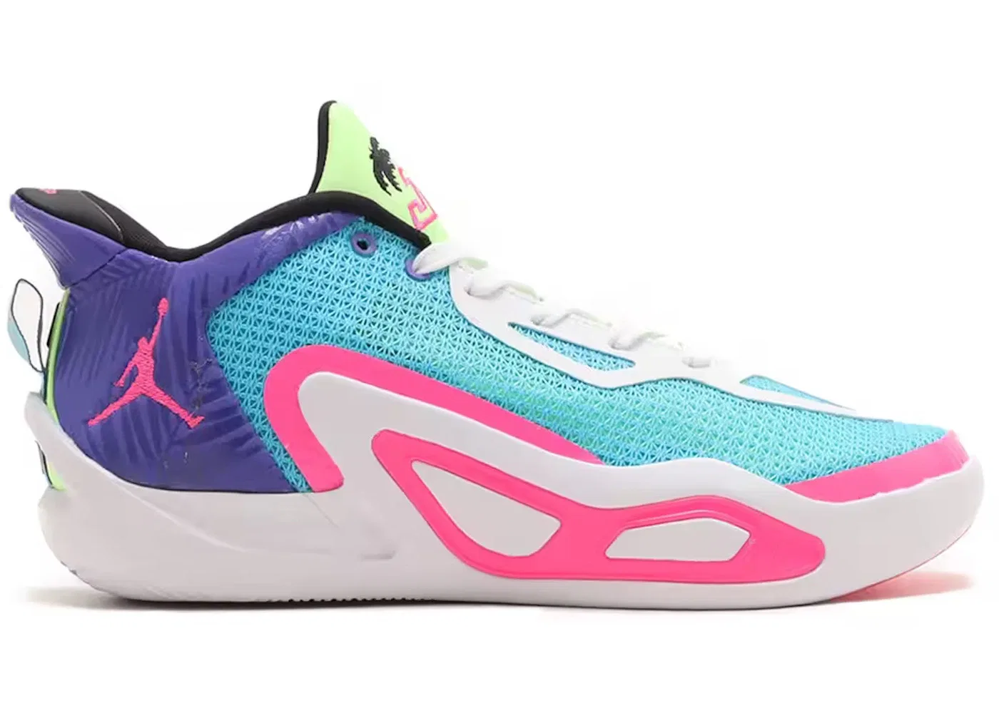 Детские кроссовки для активного спорта Jordan Tatum 1 Wave Runner Jordan, Lagoon Pulse/Pink Blast/Psychic Purple/White/Lime Glow/Black
