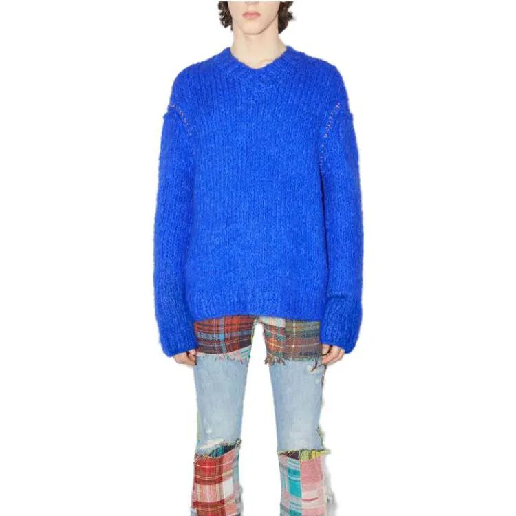 Мужской свитер с V-образным вырезом Nordic Style Acne Studios, Dark Blue — фото 4