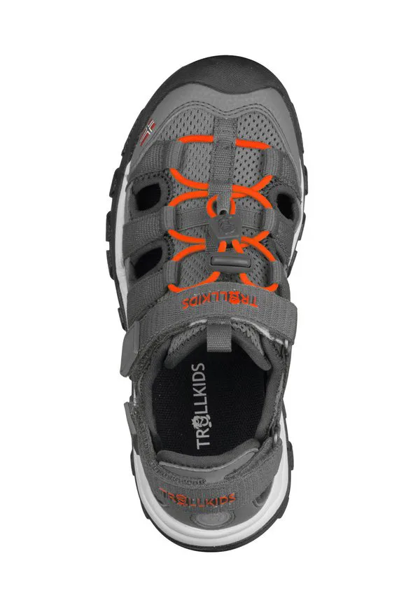 Детские сандалии для ходьбы kristiansand xt унисекс Trollkids, Anthracite Orange — фото 2