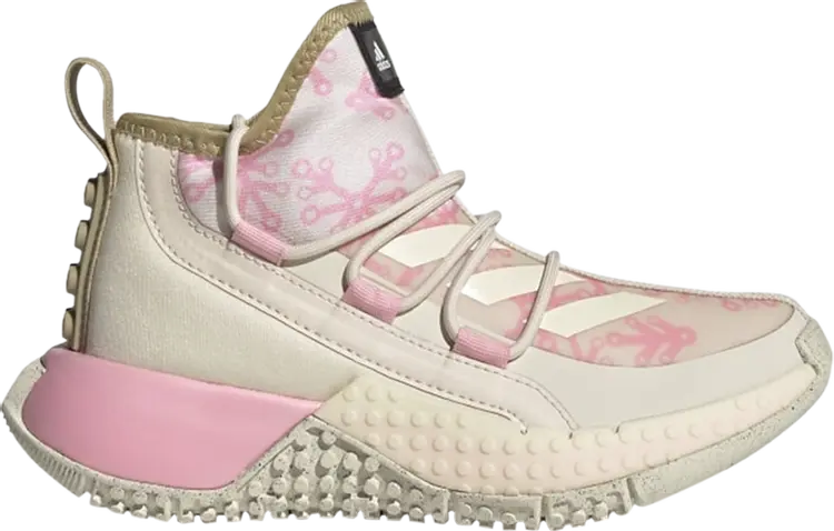 Кроссовки Adidas LEGO x Sport Mid J 'Baumhaus - Light Pink', кремовый — фото 2