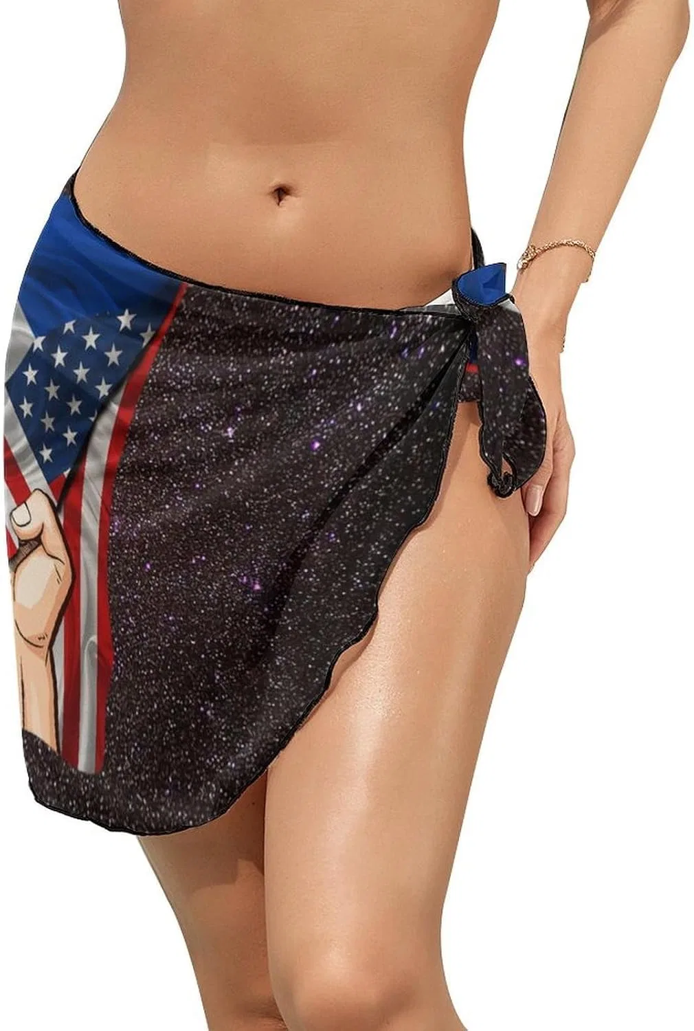 Женский пляжный саронг шифоновый America Philippines Flag