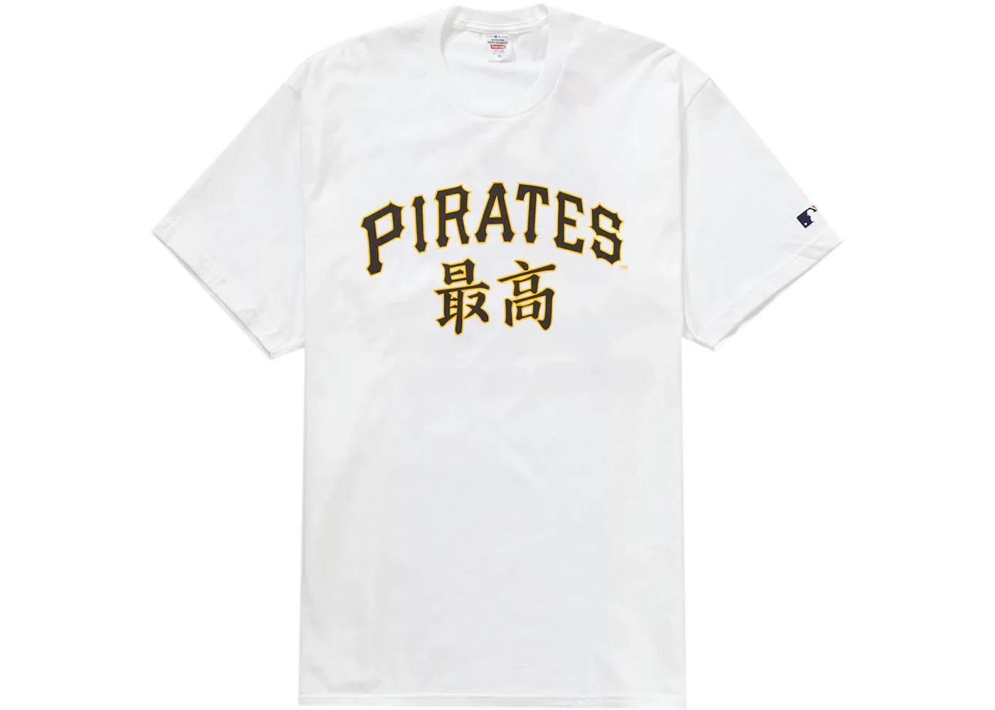 Мужская футболка с принтом Supreme MLB Pittsburgh Pirates Kanji Teams Tee, White