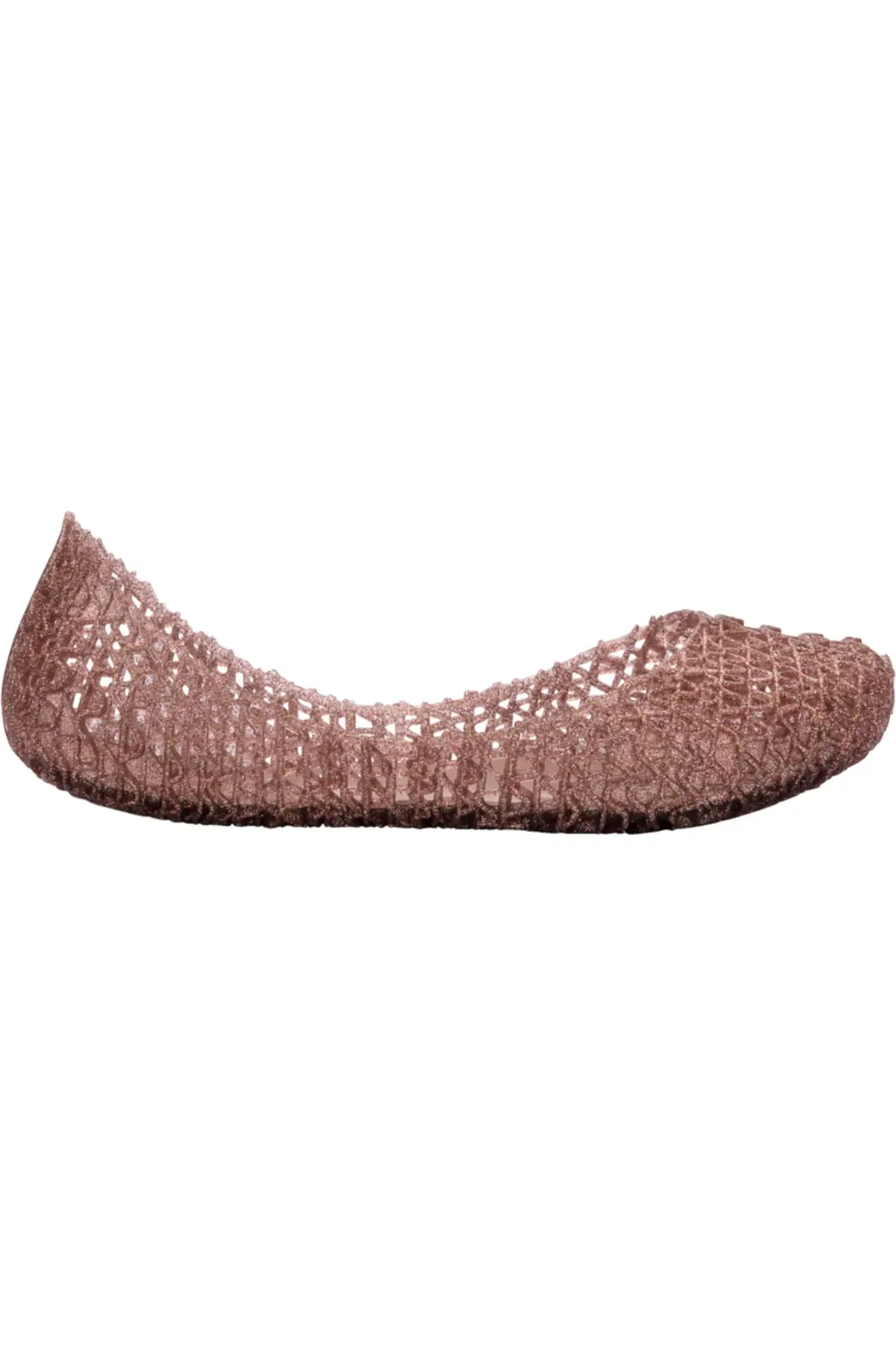 Детские туфли балетки с блестками Campana Zigzag Mini Melissa, Rose Glitter — фото 2