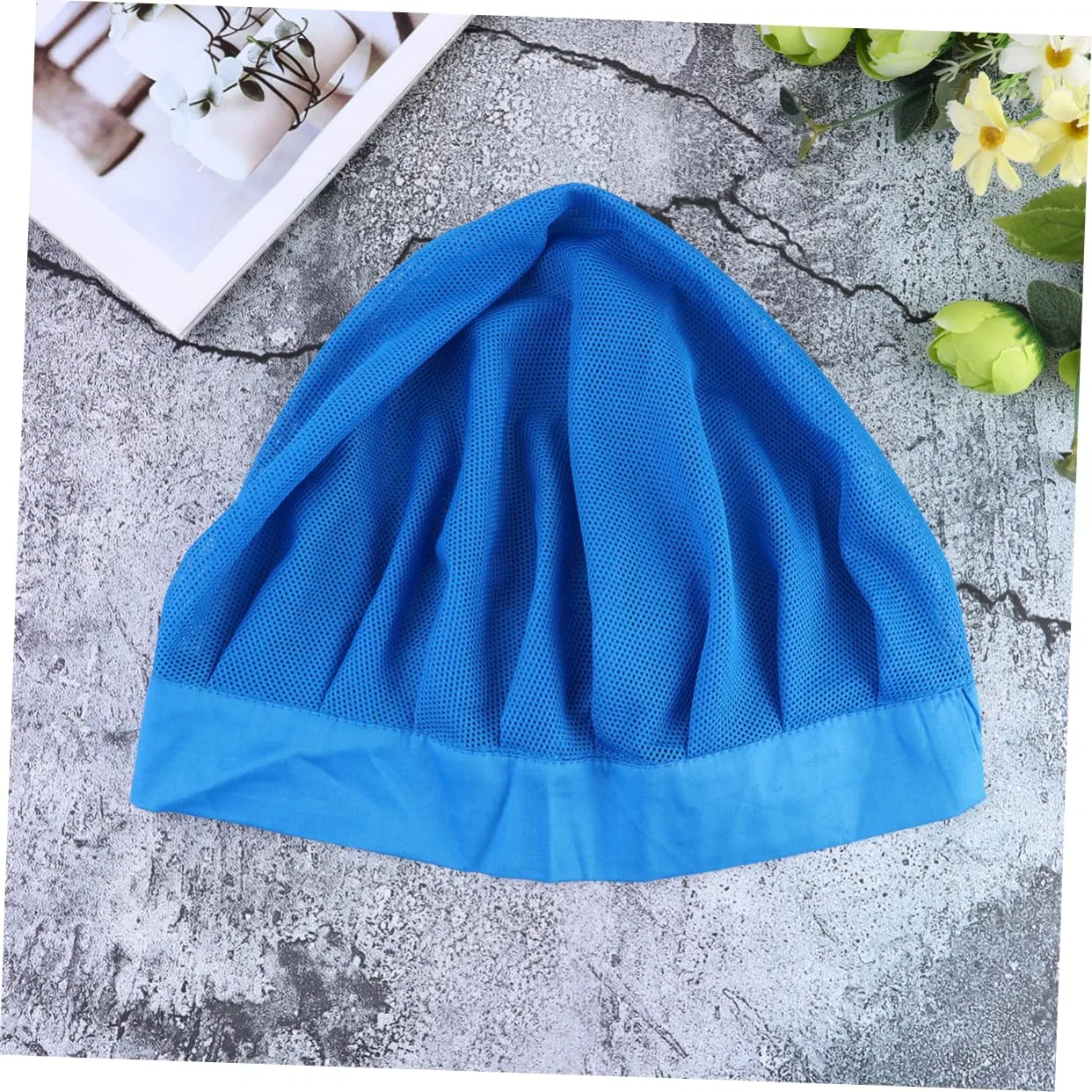 Набор из 3 сетчатых шапочек для душа, Amosfun, 25x18x0.2 см, Blue — фото 3