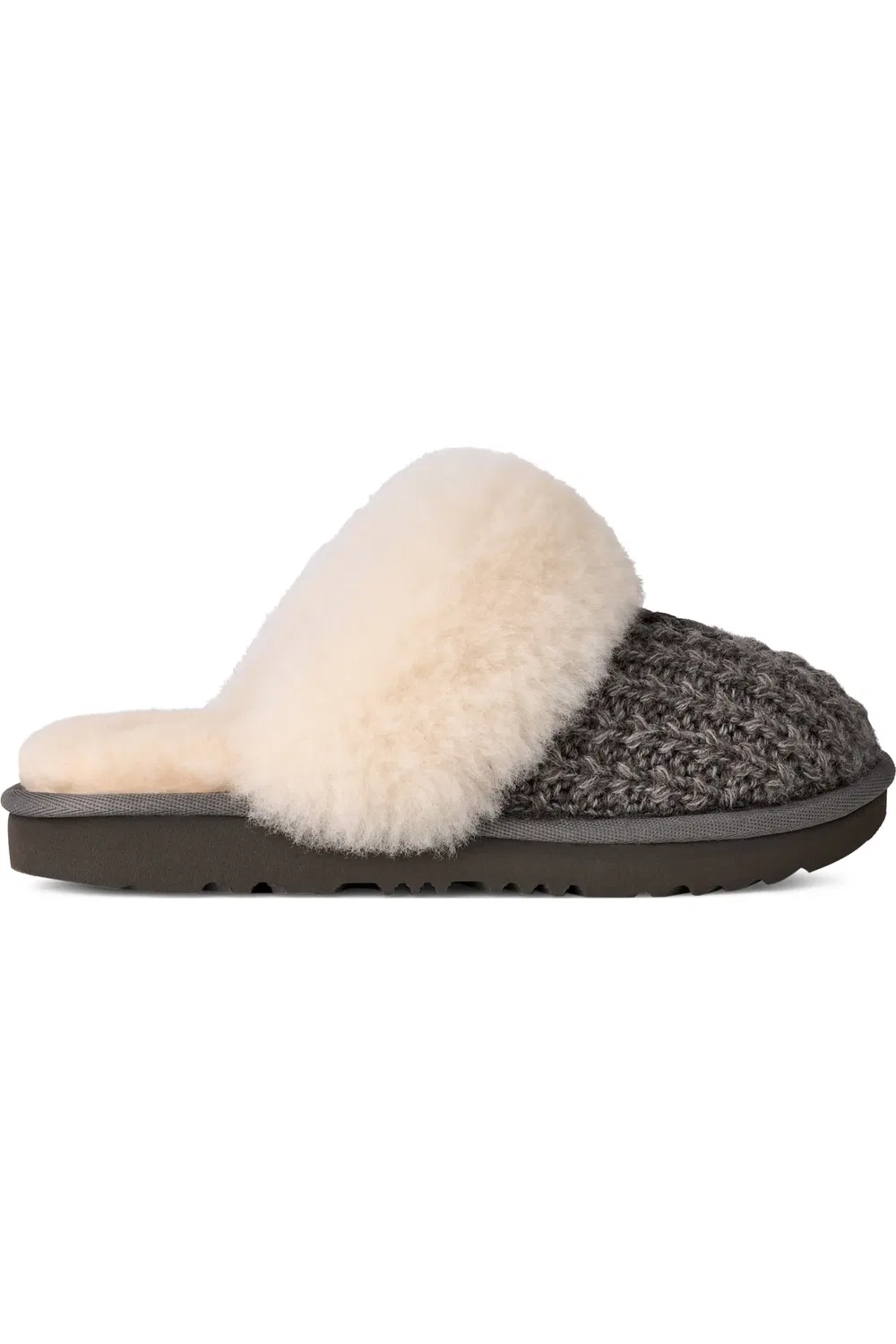Тапочки детские вязаные с подкладкой из UGGplush Cozy Knit II UGG, Charcoal — фото 3