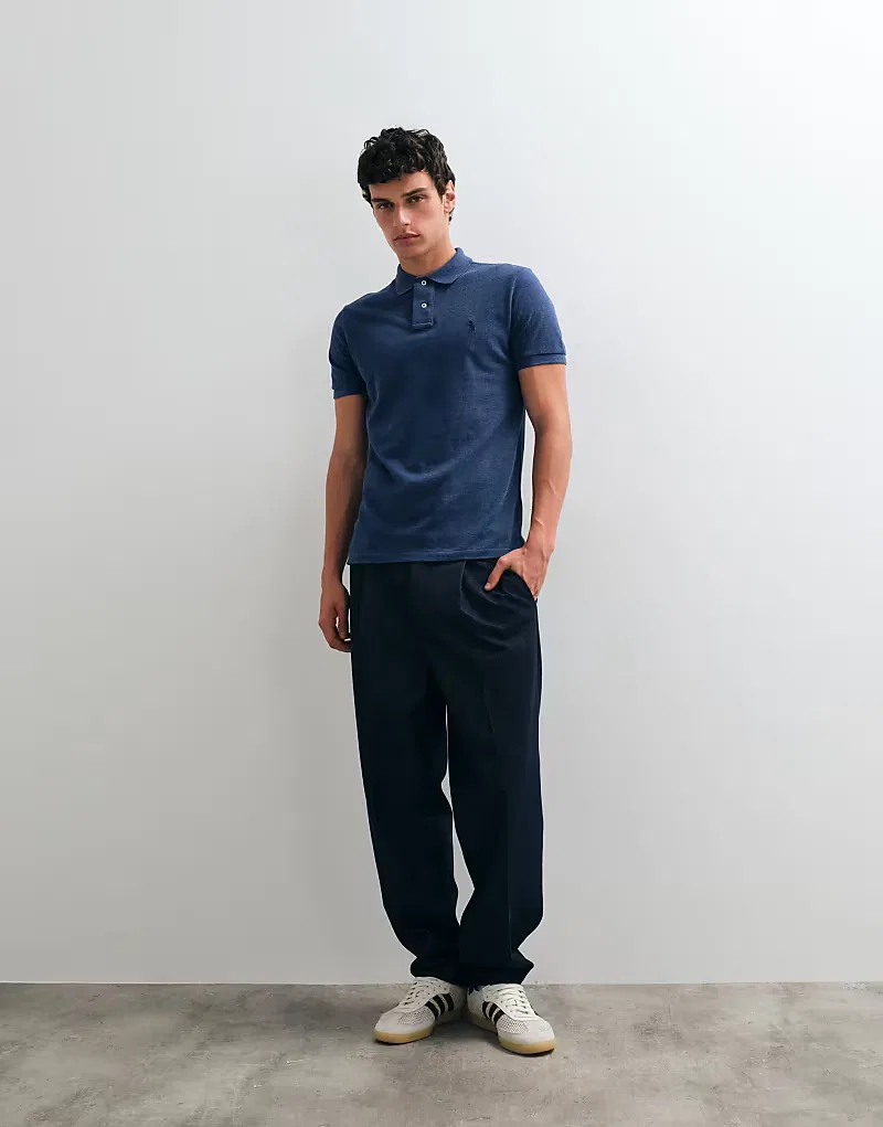Поло Polo Ralph Lauren с логотипом-иконкой, приталенного кроя, из, темно-синий — фото 4
