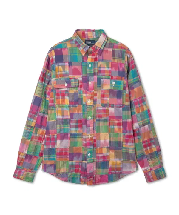 Классическая рубашка Patchwork Madras Workshirt, Polo Ralph Lauren, мульти
