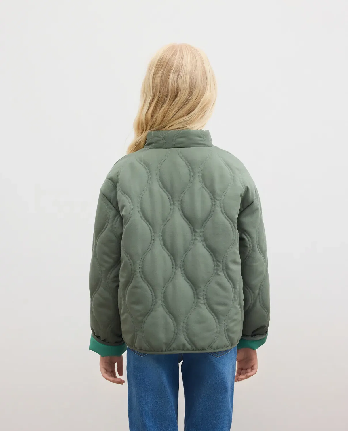 Детская куртка для девочек стеганая Kids El Corte Inglés, Verde — фото 3