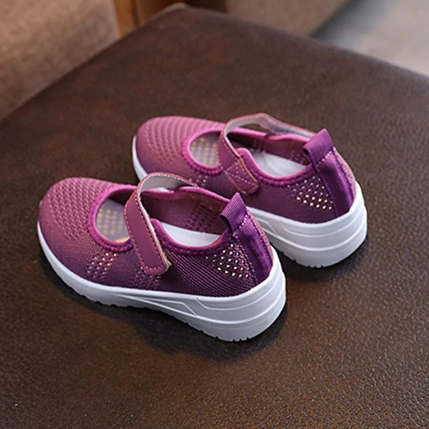 Детские кроссовки для девочек с дышащей сеткой, Purple — фото 3
