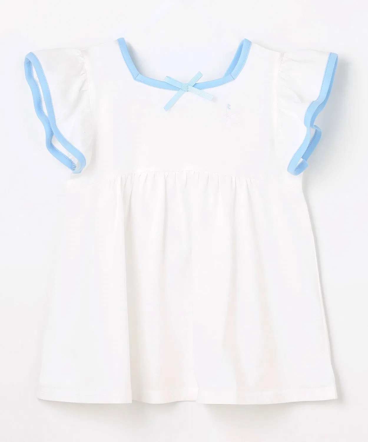 Детская туника с длинным рукавом задняя сборка Kumikyoku KIDS, Sax Blue — фото 4