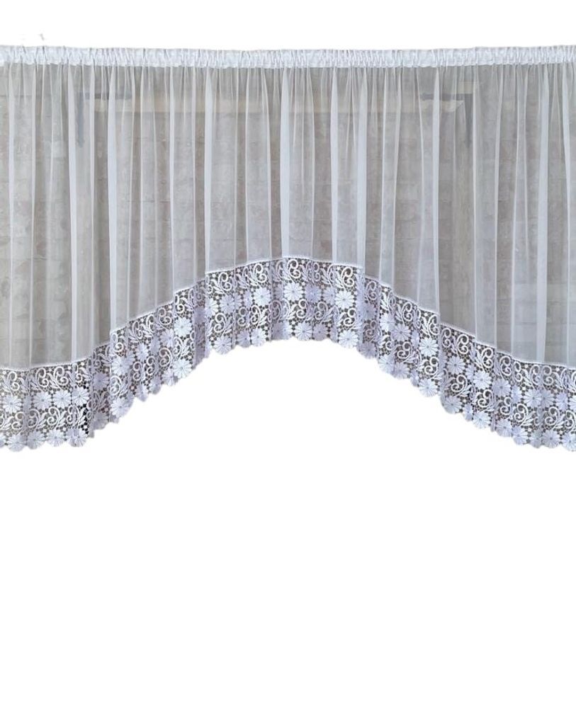 

Готовая штора 300х140 капли дождя, гипюр 30см бохо FirankoMania