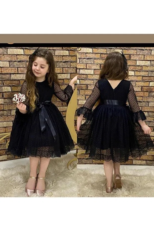 Детское платье для девочек кружевное Birpembe.Birmavi, Black