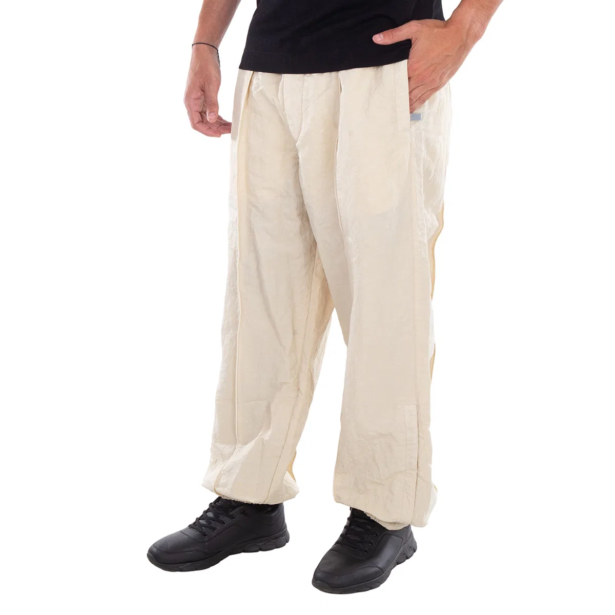 Штаны с широкими штанинами из полиамида, модель Wide-Leg Crinkle Sweatpants Burberry, Soap — фото 2