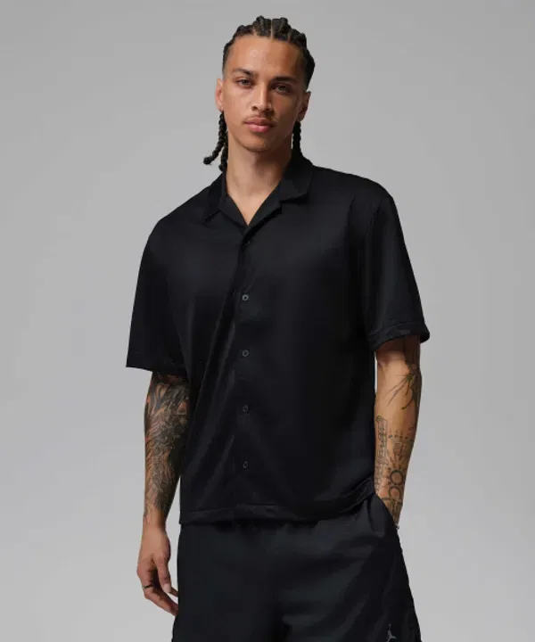 Пике/кара-футболка Jordan Brooklyn Festival Button Down, черный:бледно-желтый, Nike