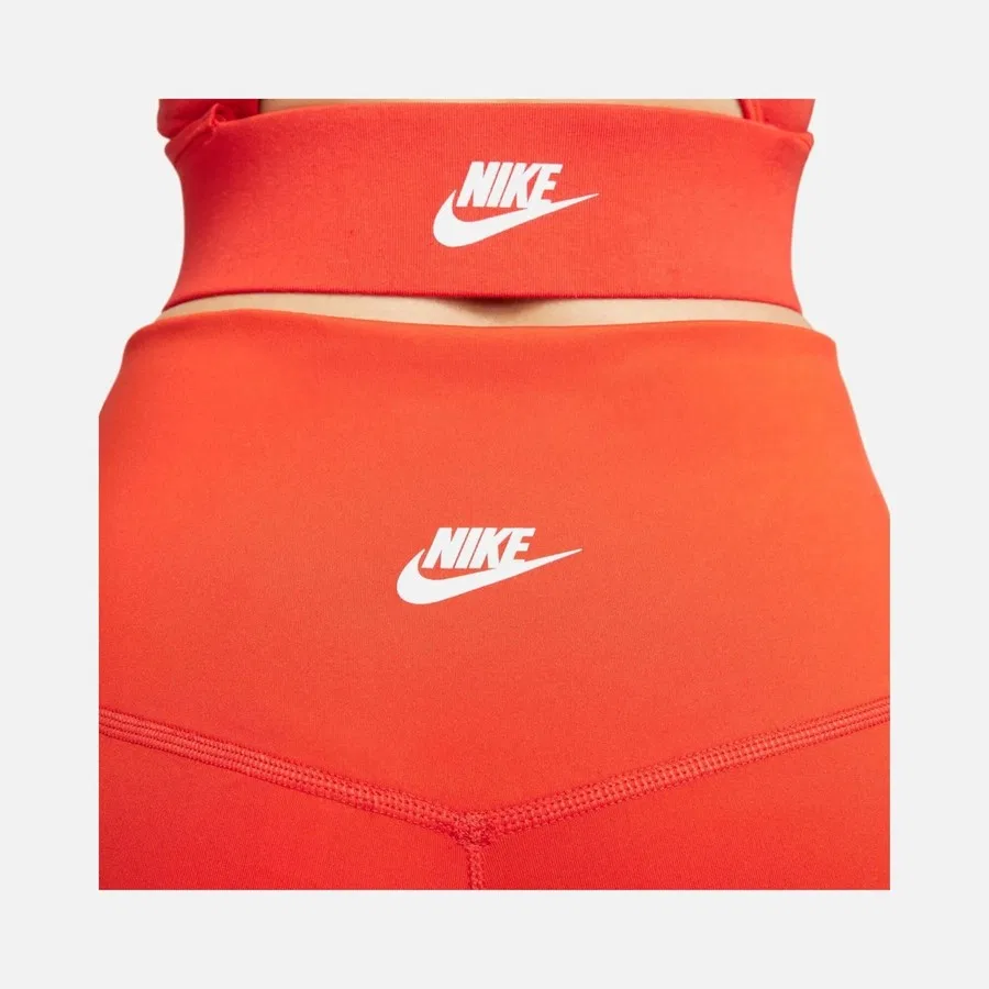 Женские леггинсы для танцев с высокой посадкой, цветблок, Dri-FIT, Nike, Красный — фото 4