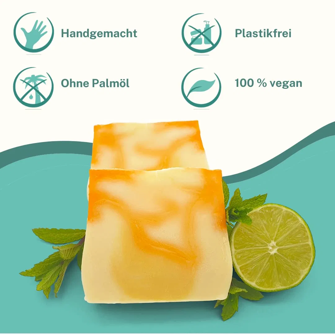 Мыло Limone Verbena, Kleine Auszeit Manufaktur, Веганское, без пластика — фото 3