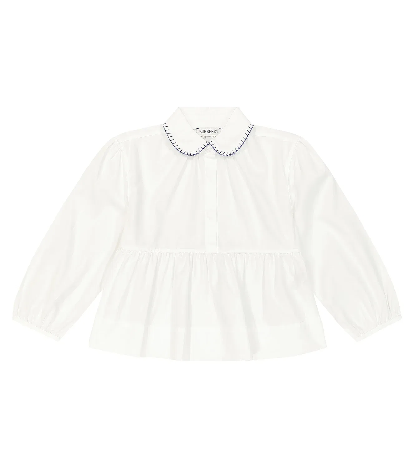 Блузка хлопковая Burberry Kids, белый