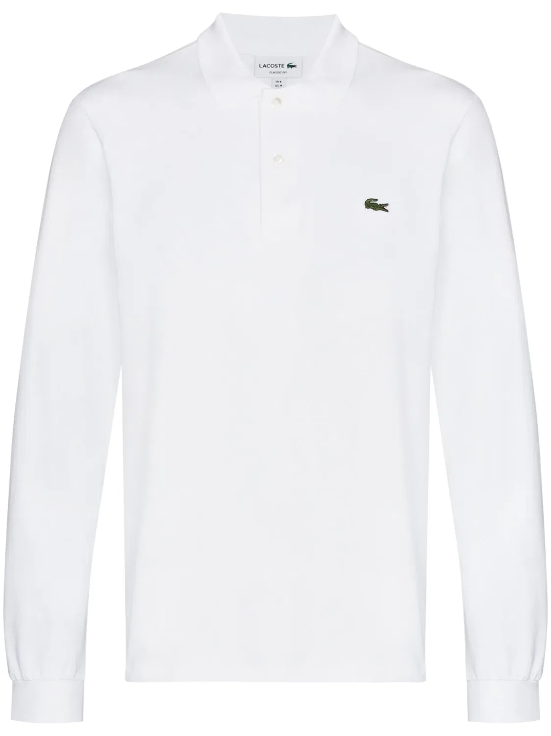 Поло с длинным рукавом и логотипом Lacoste, белый
