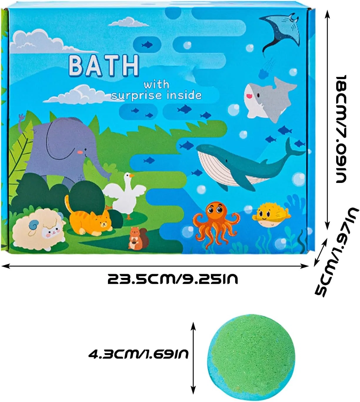 Generisch Bath Bomb с игрушкой внутри, набор из 6 штук — фото 3
