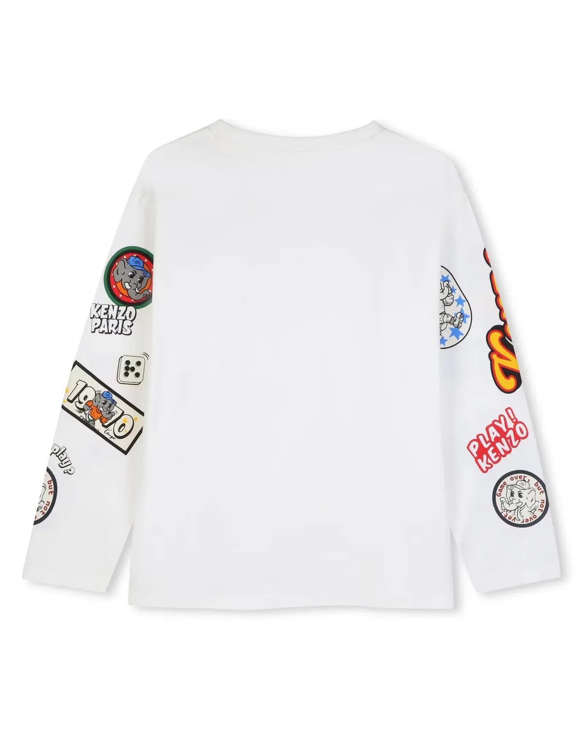 Детская футболка с длинным рукавом с принтом Kenzo Kids, Blanco — фото 3