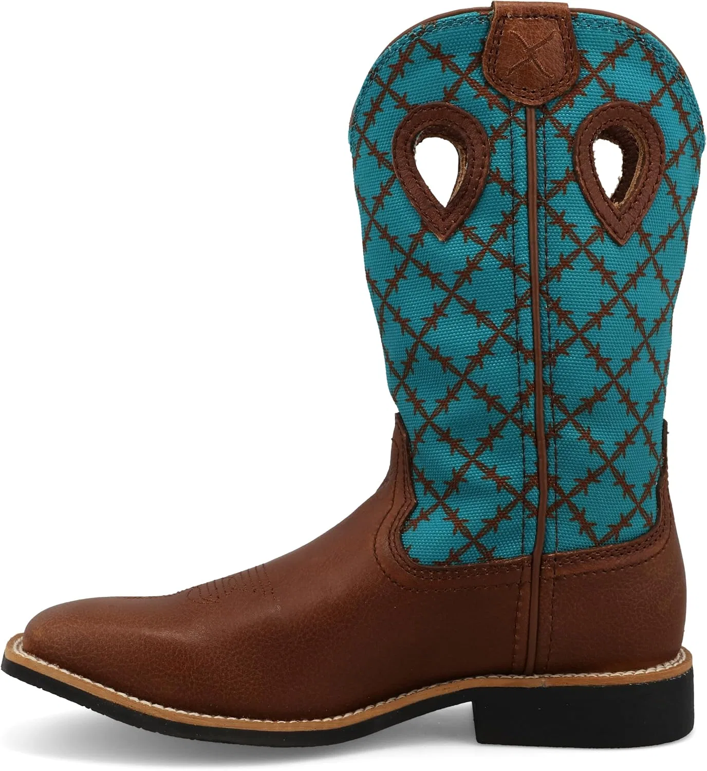 Детские сапоги для девочек с квадратным носком Top Hand Twisted X, Brownie Turquoise — фото 2