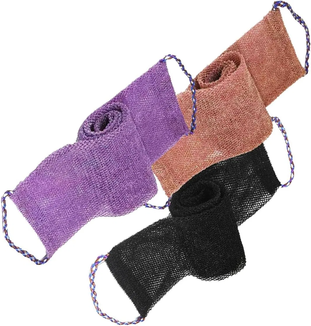 Скребок для тела двусторонний, 3 шт, Nylon, 75 см, ZBIianxer
