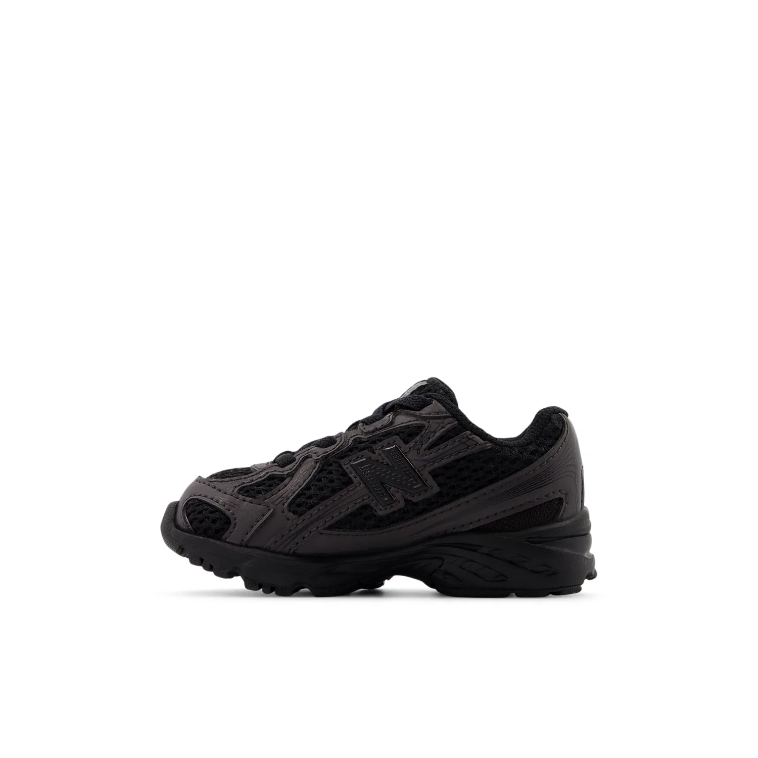 Детские кроссовки на шнурках-резинках 740 Bungee Lace New Balance, Black Cement — фото 3
