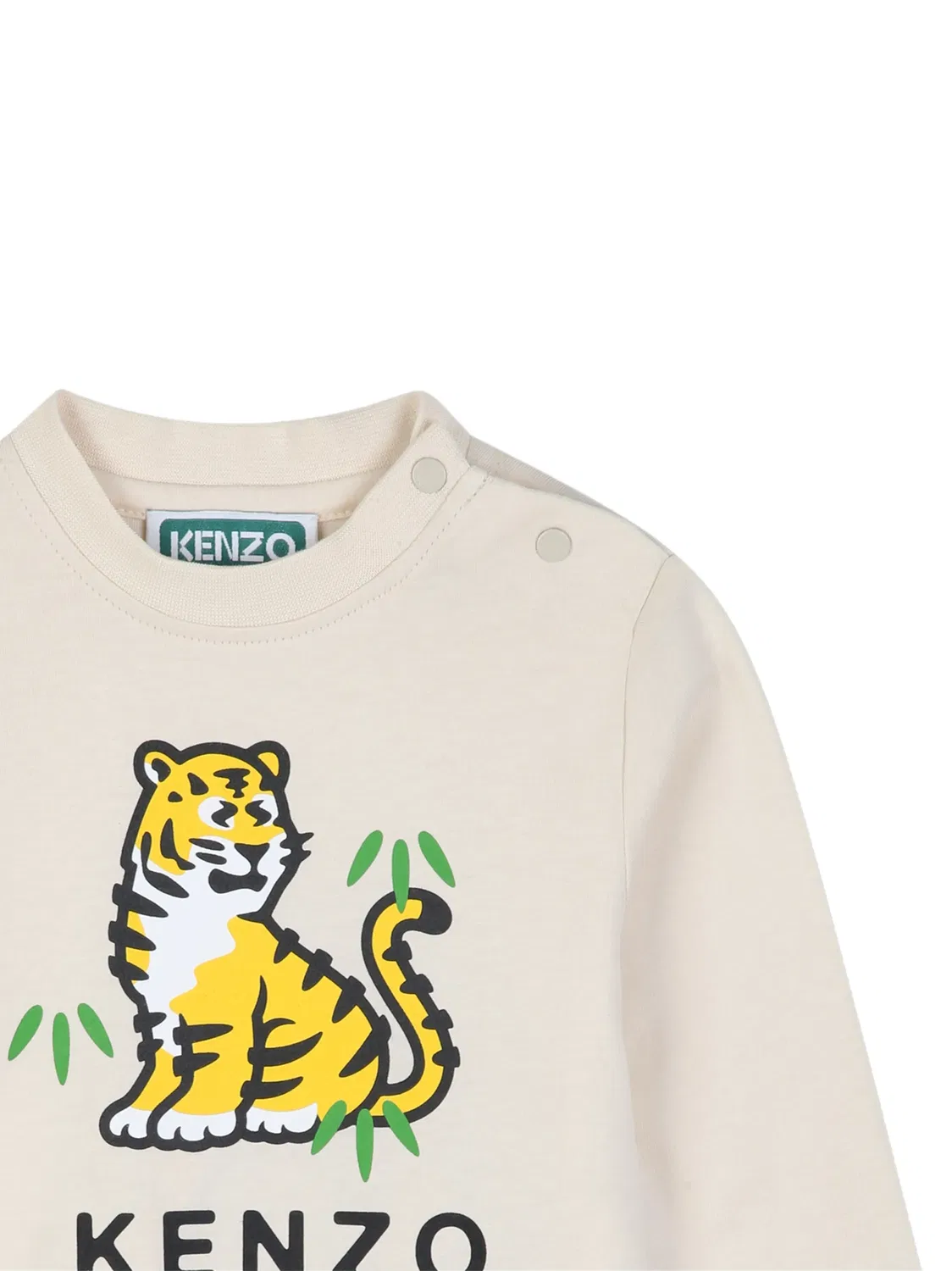 Футболка из хлопка с тигровым принтом Kenzo, нейтральные — фото 2