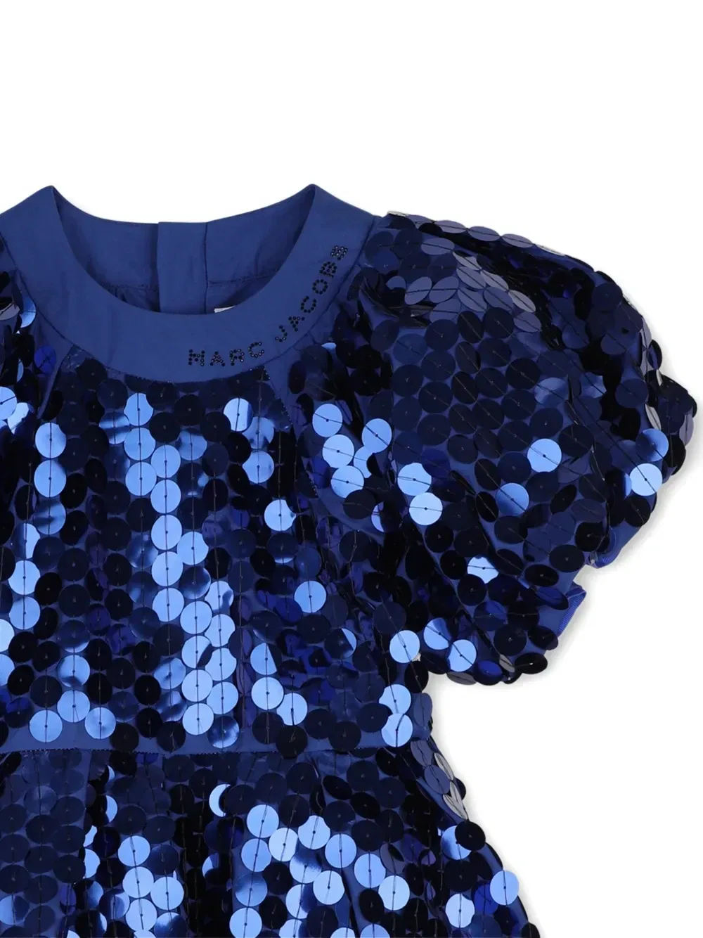 Платье с объемным рукавами и пайетками Marc Jacobs Kids, синий — фото 3