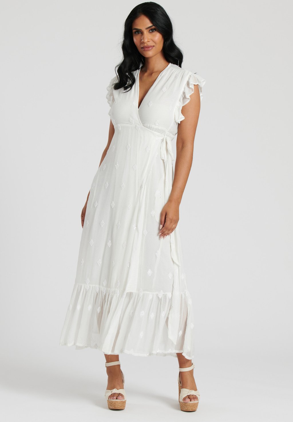 

Платье макси SUMMER SEQUIN DETAIL WRAP South Beach, белый