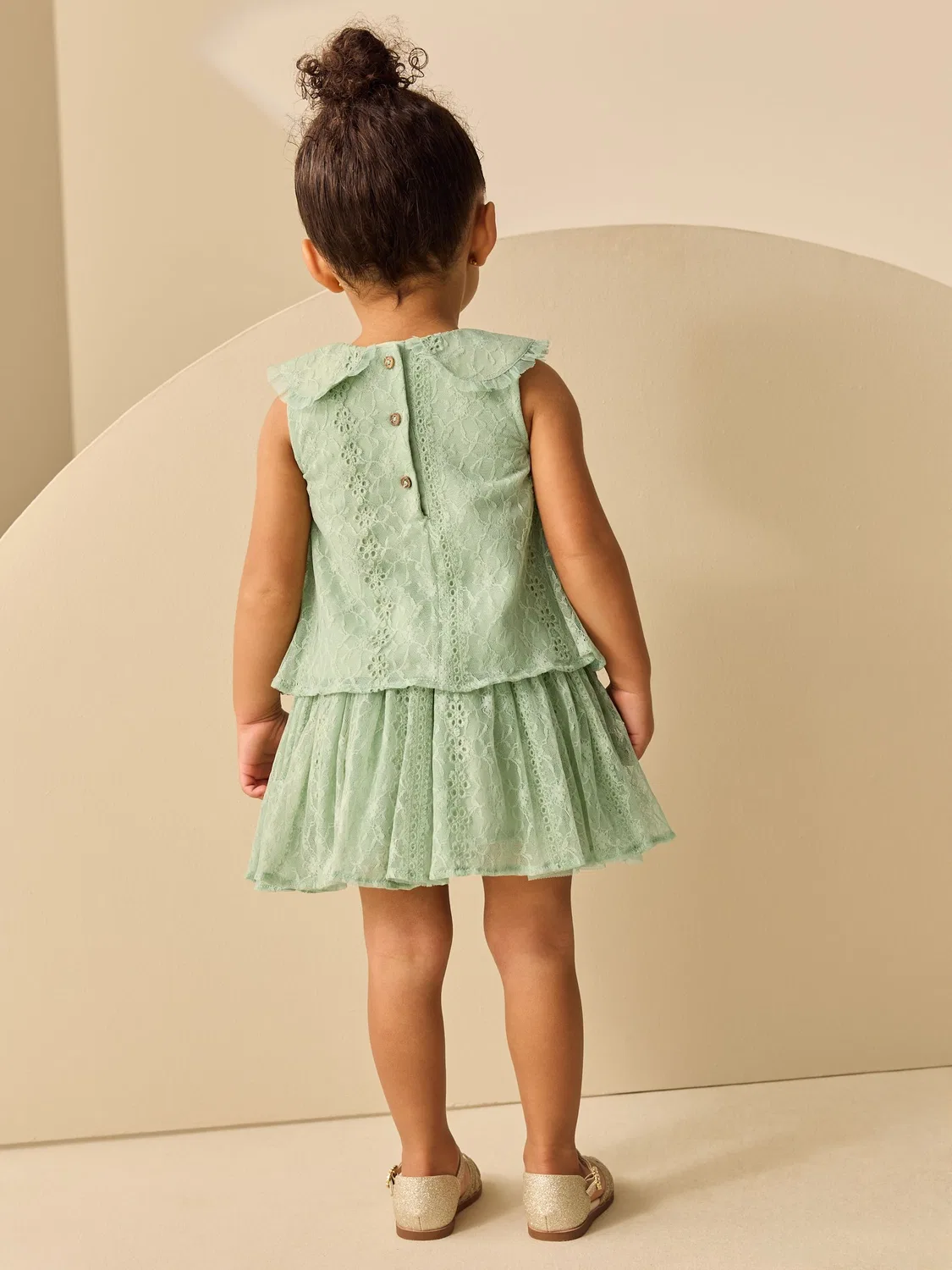 Комплект кружевной топ и юбка, кружевной, Mint Lace Top & Skirt Set Next, мятный — фото 4