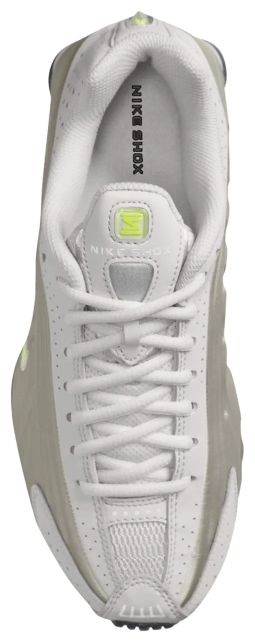 Детские кроссовки для мальчиков с пружинящей амортизацией Shox R4 Nike, College Grey/Volt — фото 3