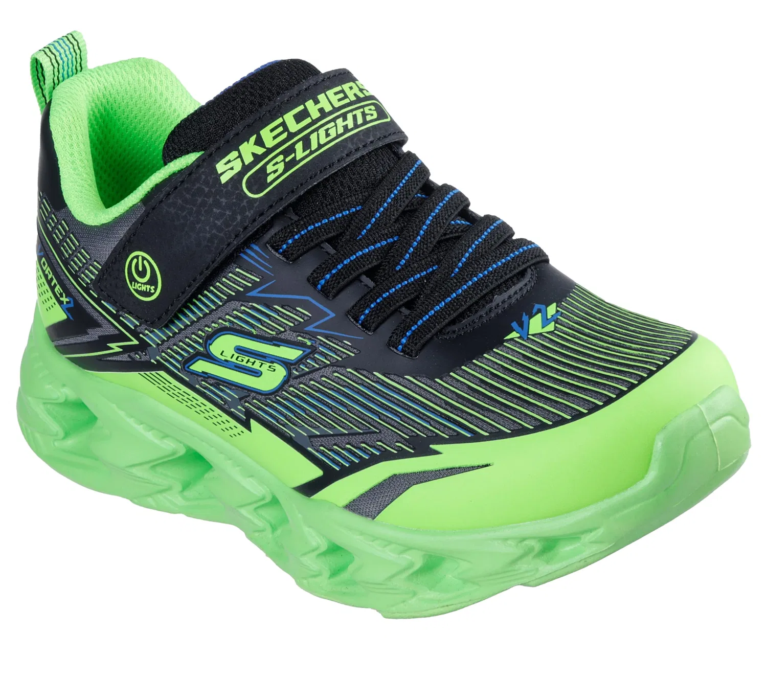 Детские кроссовки для мальчиков с максимальной амортизацией Vortex 2.0 Skechers, Lime Green Black — фото 4