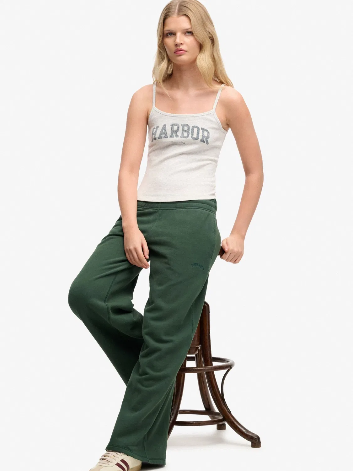Брюки свободного кроя Mid Rise Baggy Superdry, зеленые